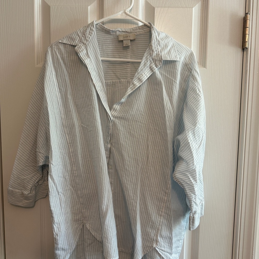 LOFT Women’s Striped Jacket - Blue
